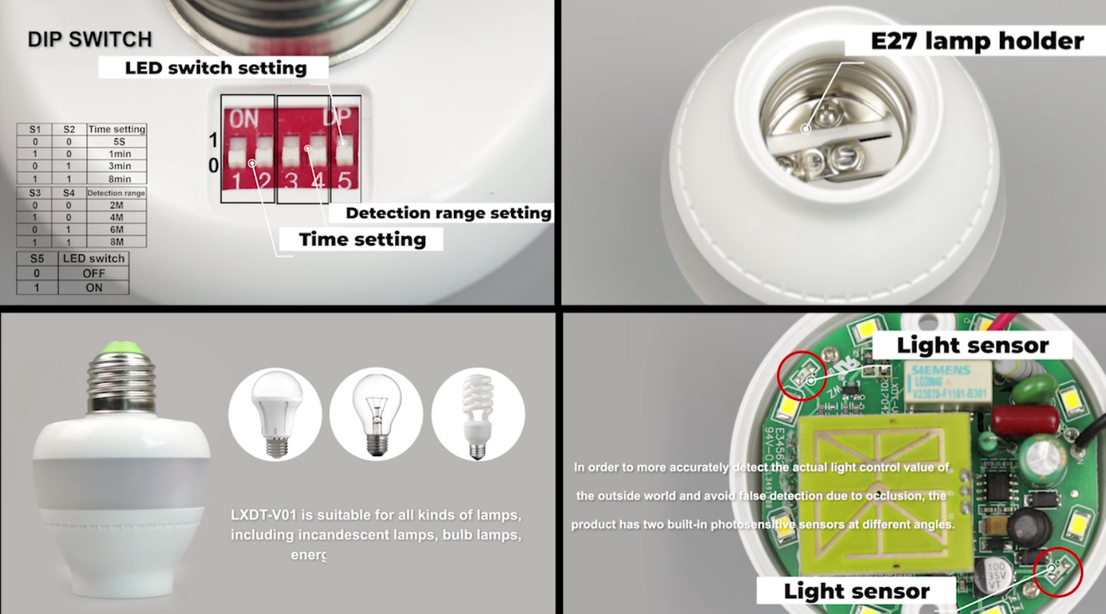 Dudukan lampu induksi gelombang mikro yang cerdas, desain inovatif memimpin masa depan pencahayaan